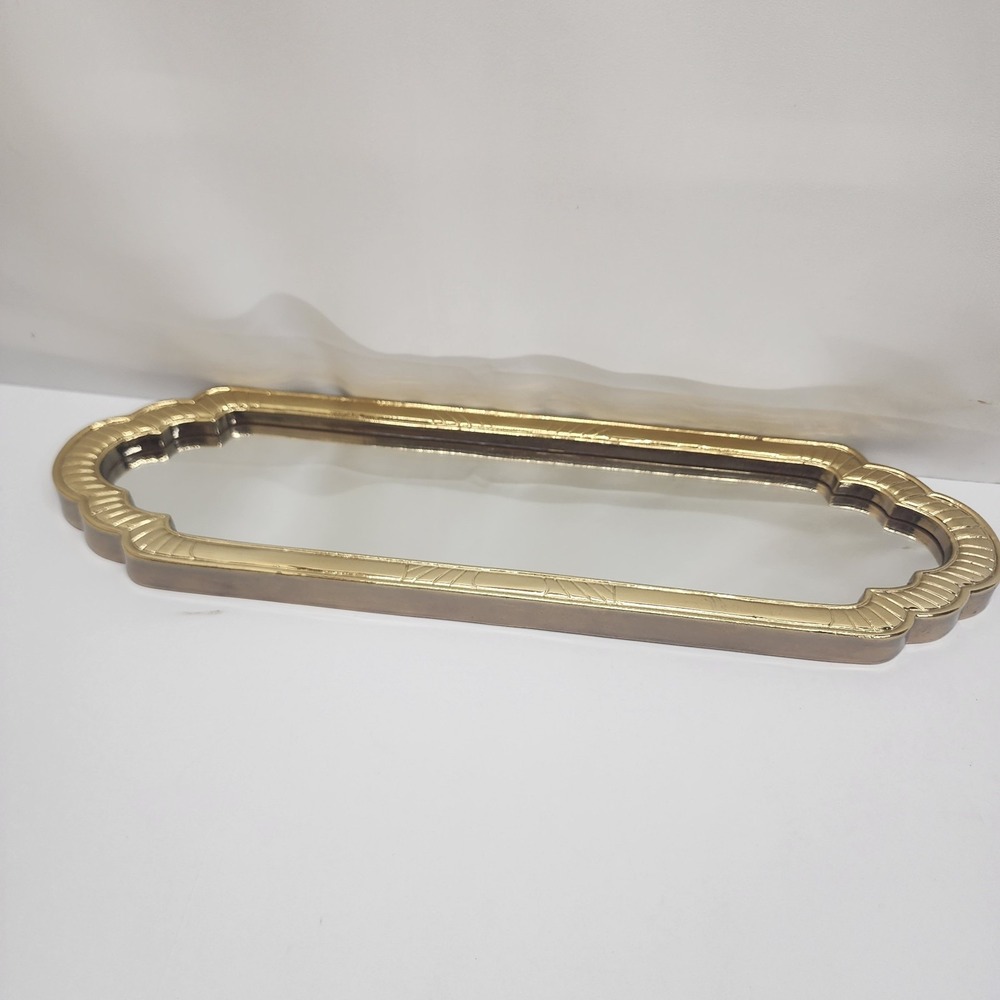 Vintage Homco Wall Decor Gold Framed Wall Hanging Mirror 18" x 5.5" Octagonal - Picture 2 of 7